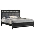 Obsidian 6/6-6/0 Ek/Wk Headboard, Footboard & Slats-Black