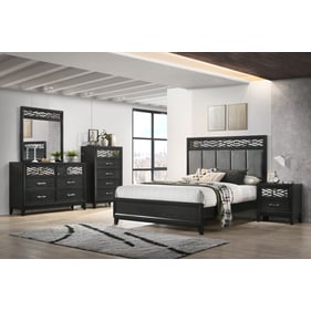 New Classic Furniture Obsidian Black 5pc Queen Bedroom Set B-DR-MR-CH-NS