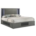 Nocturne 6/6 Ek Lighted Platform Headboard & Footboard-Slate