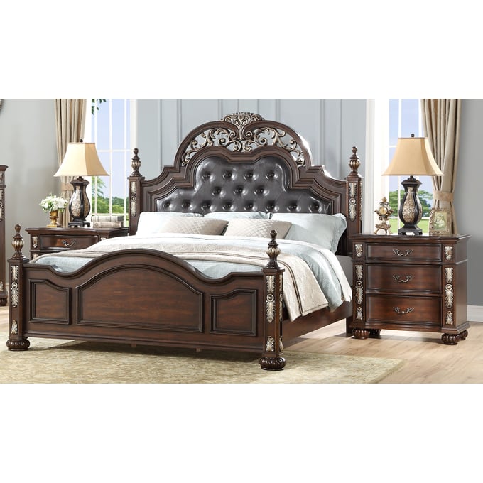 New Classic Furniture Maximus Brown 2pc Bedroom Set With Cal King Bed NCF-B1754-CK-BR-S3