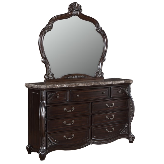 New Classic Furniture Palazzo Marina Brown Dresser And Mirror NCF-B1808-DRMR