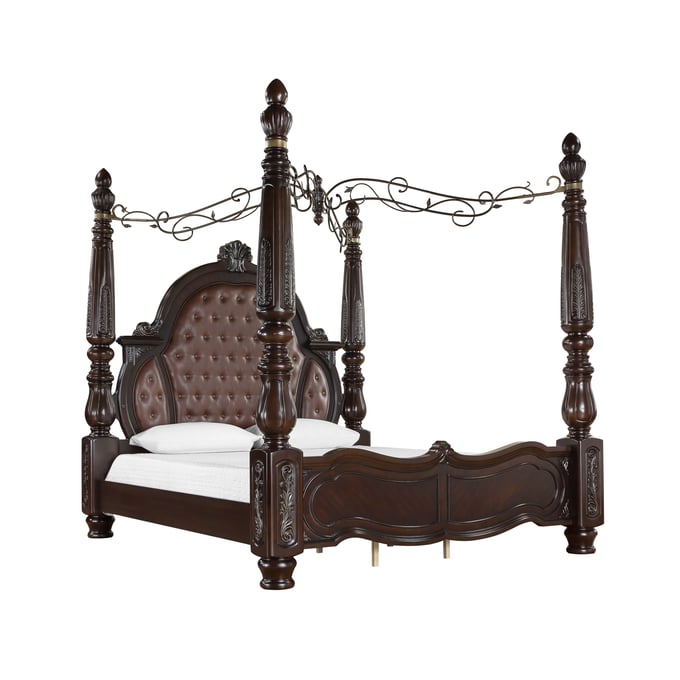 New Classic Furniture Palazzo Marina Brown King Canopy Bed NCF-B1808-K-BED