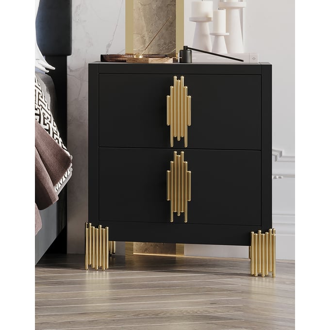 New Classic Furniture Empire Black Nightstand NCF-B2034-040