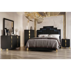 New Classic Furniture Empire Black 5pc Queen Bedroom Set B-DR-MR-CH-NS