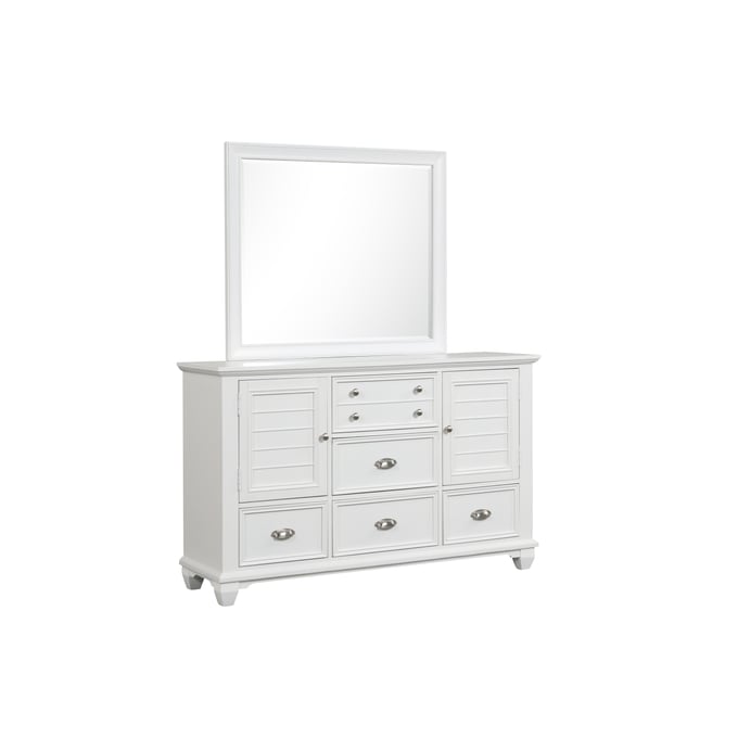 New Classic Furniture Jamestown White Dresser And Mirror NCF-B2118-DRMR