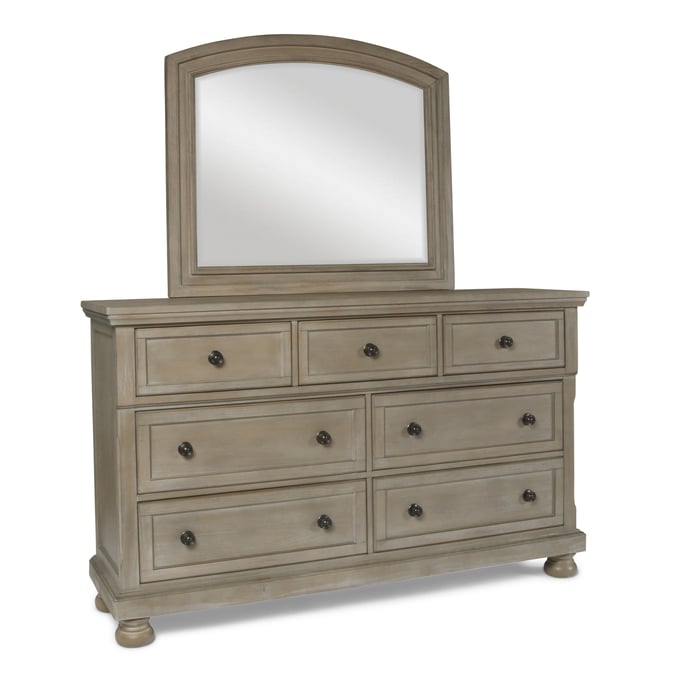 New Classic Furniture Allegra Gray Pewter Dresser And Mirror NCF-B2159-DRMR