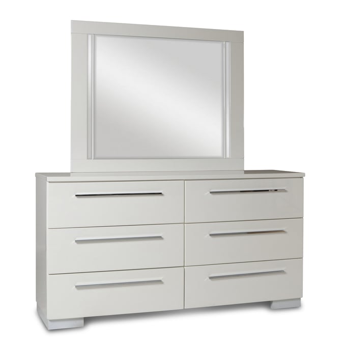 New Classic Furniture Sapphire White Dresser and Mirror NCF-B2643-DRMR