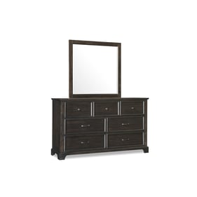 New Classic Furniture Stafford County Walnut Dresser and Mirror