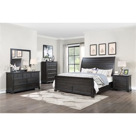 New Classic Furniture Stafford County Walnut 5pc Queen Bedroom Set B-DR-MR-...