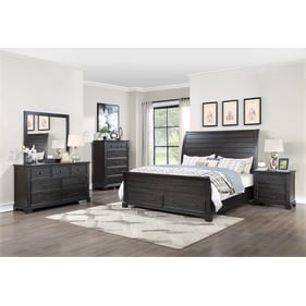 New Classic Furniture Stafford County Walnut 5pc King Bedroom Set B-DR-MR-C...