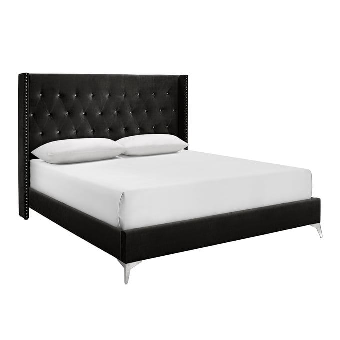 New Classic Furniture Huxley Black King Headboard Footboard and Slats NCF-B3365-115