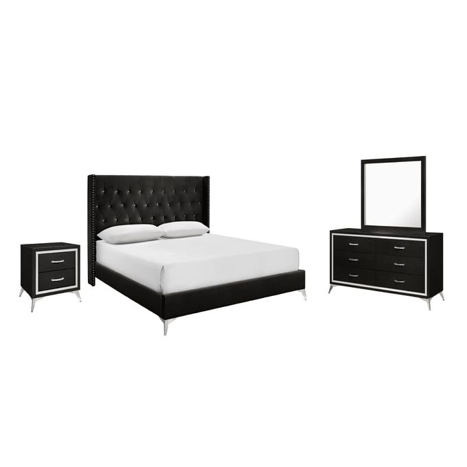 New Classic Furniture Huxley Black 5pc Queen Bedroom Set B-DR-MR-2NS NCF-00-3365-35N