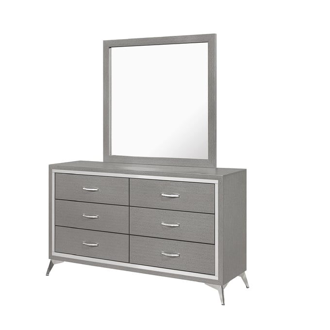 New Classic Furniture Huxley Gray Dresser and Mirror NCF-B3365G-DRMR