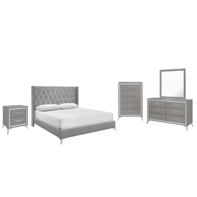 New Classic Furniture Huxley Gray 6pc King Bedroom Set B-DR-MR-CH-2NS