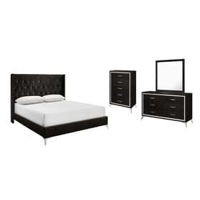 New Classic Furniture Huxley Black 4pc King Bedroom Set B-DR-MR-CH