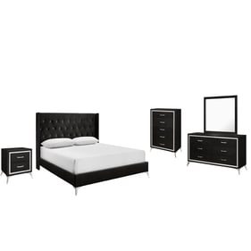 New Classic Furniture Huxley Black 5pc King Bedroom Set B-DR-MR-CH-NS