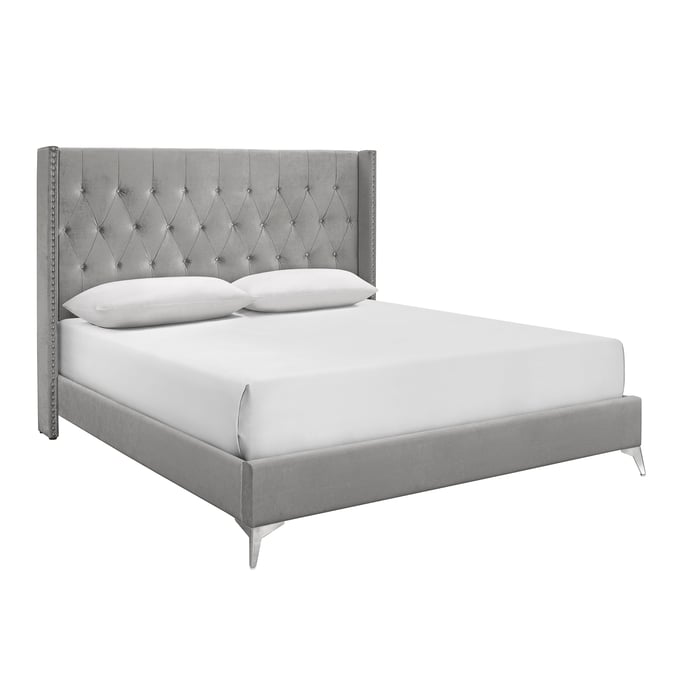 New Classic Furniture Huxley Gray King Headboard Footboard and Slats NCF-B3365G-115