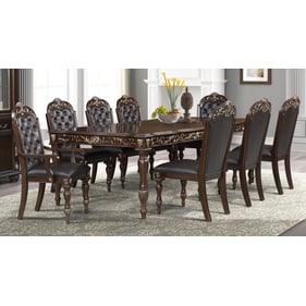 New Classic Furniture Maximus Brown 9pc Dining Room Set