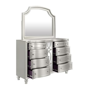 New Classic Furniture Reflections Silver Dresser and Mirror