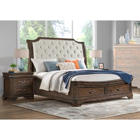 New Classic Furniture Lyndhurst Walnut Brown 2pc Bedroom Set With Queen Sto...