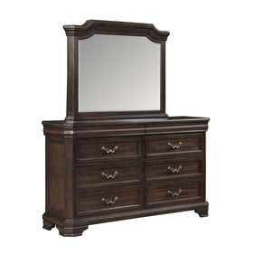 New Classic Furniture Lyndhurst Walnut Brown Dresser And Mirror