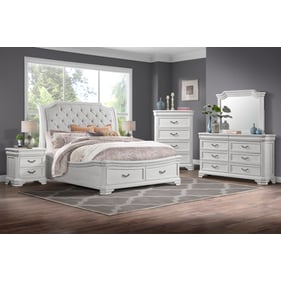 New Classic Furniture Lyndhurst Vintage White 6pc Cal King Bedroom Set B-DR...