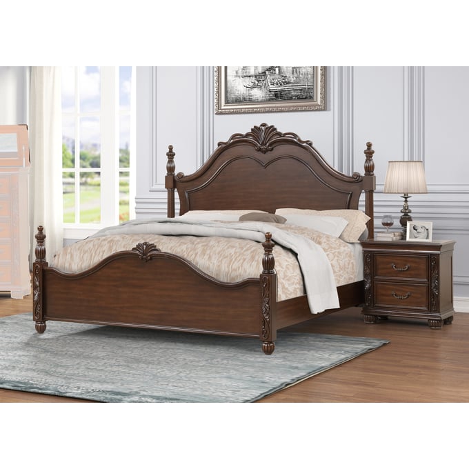 New Classic Furniture Vienna Cherry 2pc Bedroom Set With Cal King Bed NCF-B5007-BR-S2