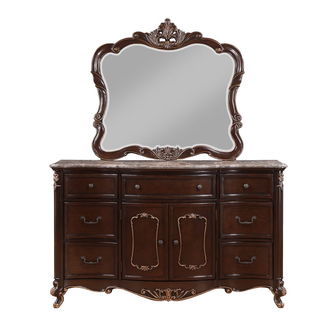 New Classic Furniture Constantine Cherry Dresser and Mirror NCF-B532-DRMR