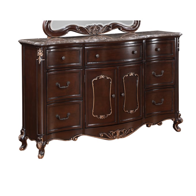 New Classic Furniture Constantine Cherry Dresser with Marble Top NCF-B532-050