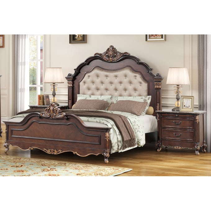 New Classic Furniture Constantine Cherry 2pc Bedroom Set with King Bed NCF-B532-BR-S2