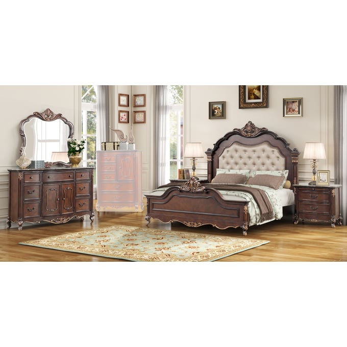 New Classic Furniture Constantine Cherry 4pc Bedroom Set with King Bed NCF-B532-BR-S5