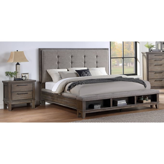 New Classic Furniture Cagney Vintage Gray 4pc Bedroom Set With King Bed NCF-B594G-K-BR-S4-4PC