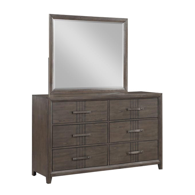 New Classic Furniture Landon Brown Dresser and Mirror NCF-B6001-DRMR