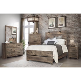 New Classic Furniture Misty Lodge Gray 6pc Cal King Bedroom Set B-DR-MR-CH-...