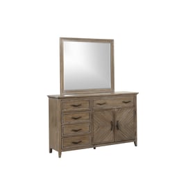 New Classic Furniture Tybee Brown Dresser and Mirror