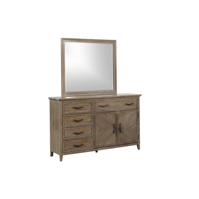 New Classic Furniture Tybee Brown Dresser and Mirror NCF-B6428-DRMR