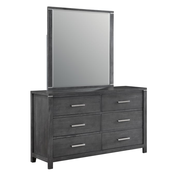 New Classic Furniture Odessa Charcoal Gray Dresser And Mirror NCF-B6555-DRMR