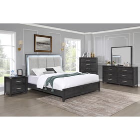 New Classic Furniture Odessa Charcoal Gray 6pc Queen Bedroom Set B-DR-MR-CH...