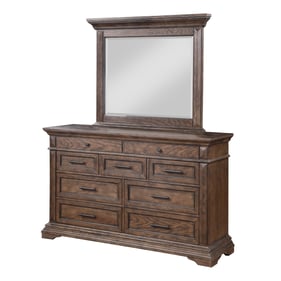 New Classic Furniture Mar Vista Walnut Dresser and Mirror