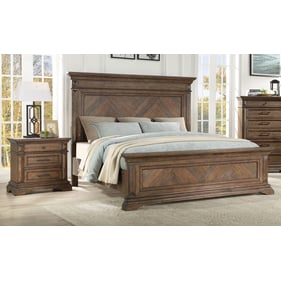 New Classic Furniture Mar Vista Walnut 2pc Bedroom Set with Cal King Bed