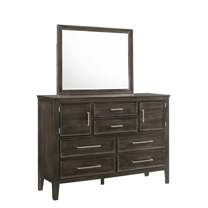 New Classic Furniture Andover Nutmeg Dresser and Mirror NCF-B677B-50-60-DRMR