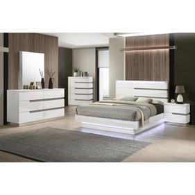 New Classic Furniture Paradox White 6pc Queen Bedroom Set B-DR-MR-CH-2NS