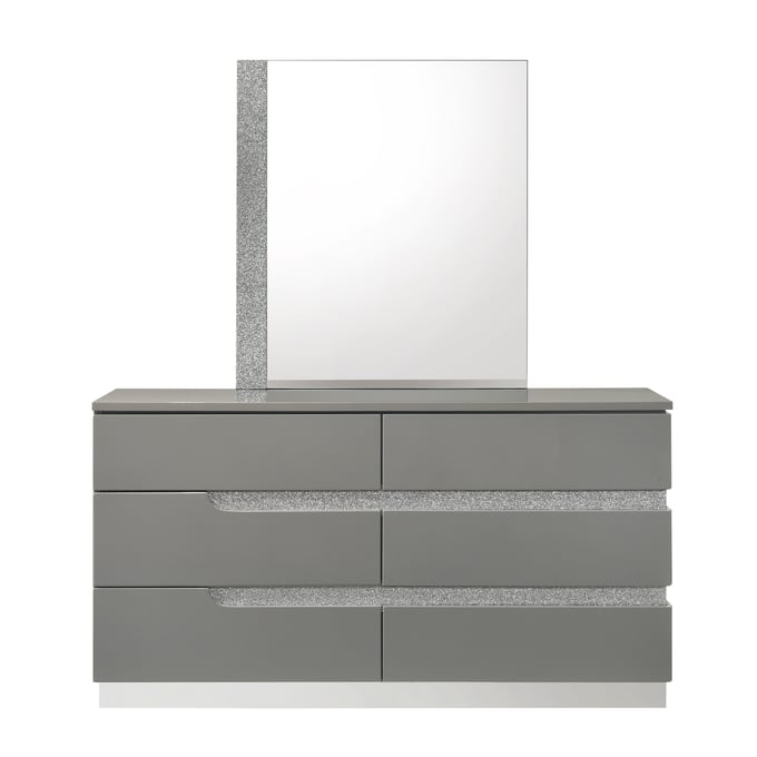 New Classic Furniture Paradox Gray Dresser And Mirror NCF-B69G-DRMR