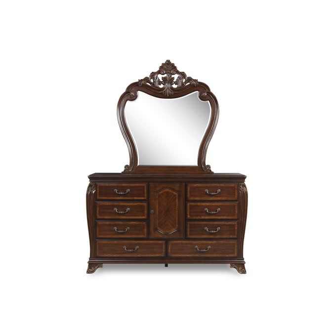 New Classic Furniture Montecito Cherry Dresser and Mirror NCF-B7624-DRMR