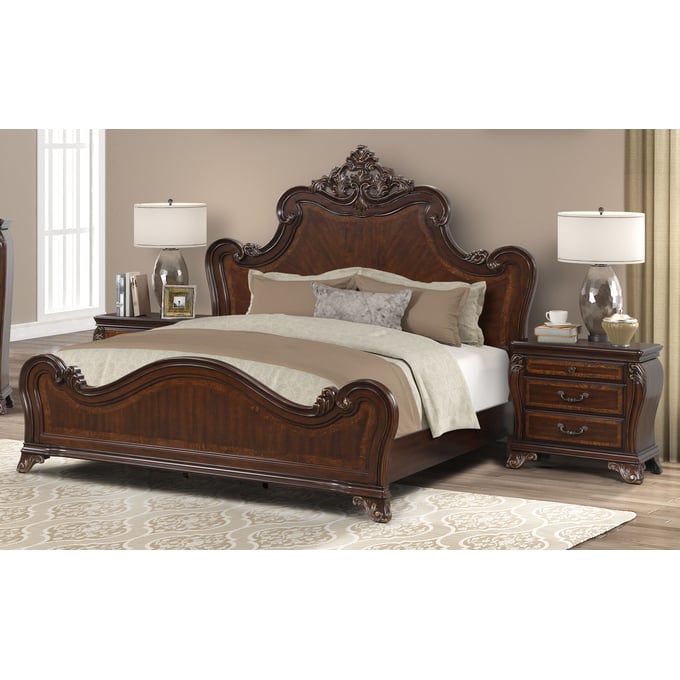 New Classic Furniture Montecito Cherry 2pc Bedroom Set with Cal King Bed NCF-B7624-BR-S3