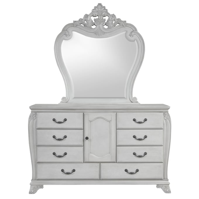 New Classic Furniture Cambria Hills Gray Dresser And Mirror NCF-B7723-DRMR