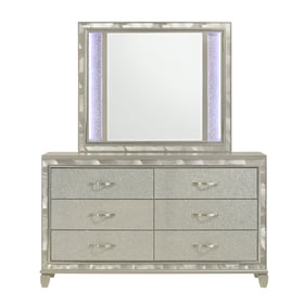 New Classic Furniture Radiance Silver Dresser and Mirror