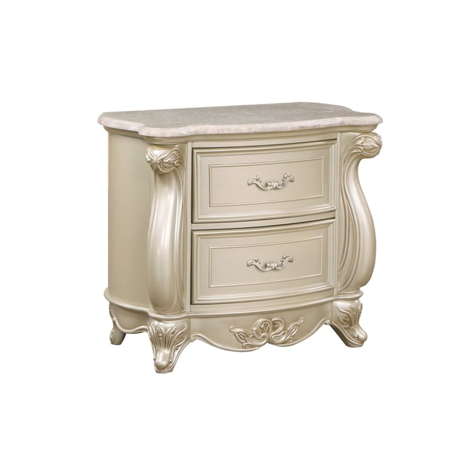 New Classic Furniture Monique Champagne Nightstand with Marble Top NCF-B992-040M