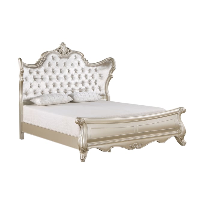 New Classic Furniture Monique Champagne King Cal King Panel Footboard and Slats NCF-B992-120