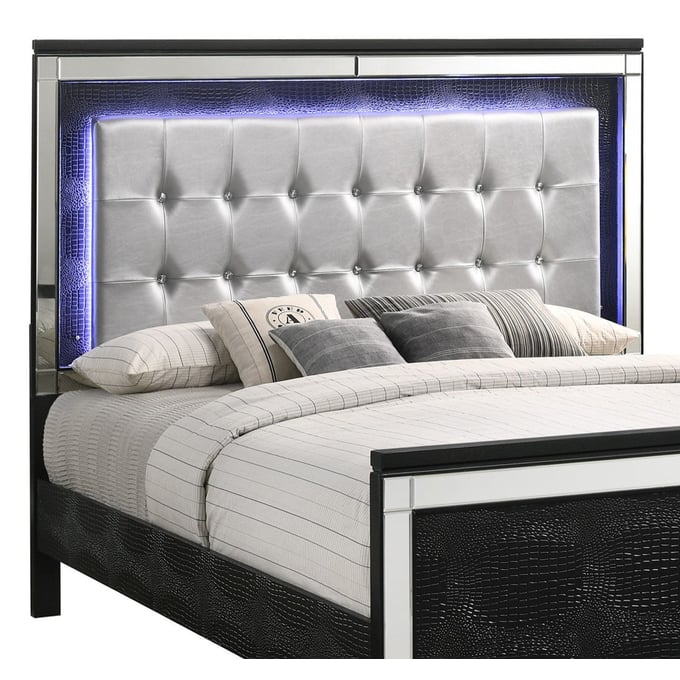 New Classic Furniture Valentino Black King Cal King Lighted Headboard NCF-BA9698B-110